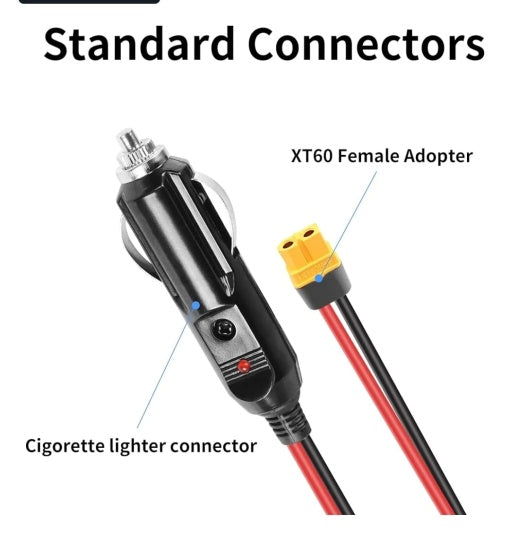 Cablu extensie 1,5 metri, conectori Bricheta Auto 12V la mufa XT60