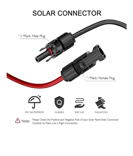Cablu extensie 3 metri, conectori MC4 la mufe multiple 4 în 1