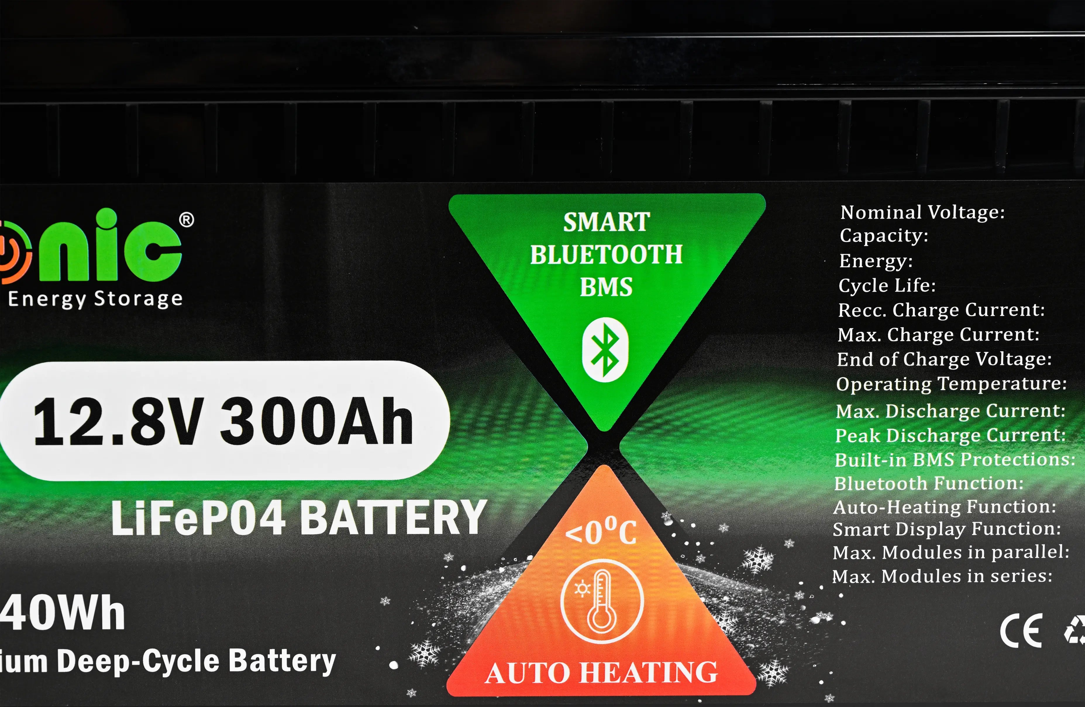 Baterie/Acumulator LiFePO4, 12.8V 300Ah, functie Bluetooth si Auto-Incalzire, model LFP12300BTHK