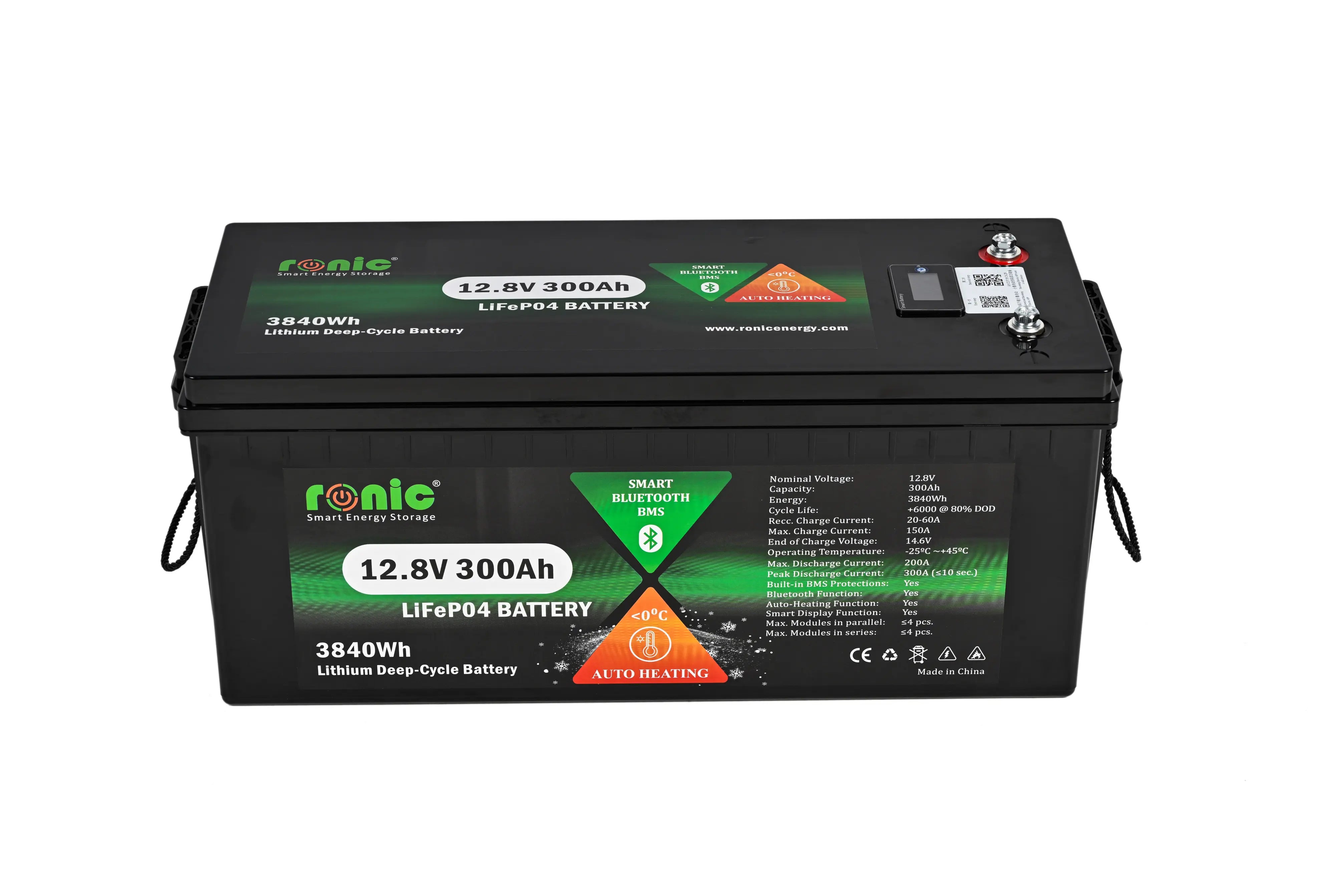 Baterie/Acumulator LiFePO4, 12.8V 300Ah, functie Bluetooth si Auto-Incalzire, model LFP12300BTHK