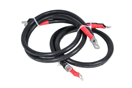 Set 2 Cabluri Conectare Acumulatori – 35mm², 100cm lungime, cu Papuci Cupru de 35/8 mm