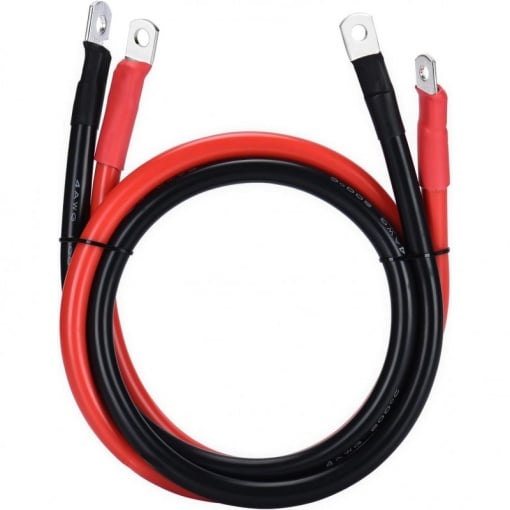 Set 2 Cabluri Conectare Acumulatori – 70mm², 150cm lungime, cu Papuci Cupru de 70/8 mm