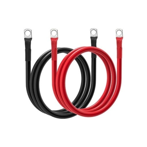 Set 2 Cabluri Conectare Acumulatori – 70mm², 150cm lungime, cu Papuci Cupru de 70/8 mm