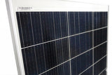 Monocrystalline portable solar panel 150W for boats and caravans, compact and durable with multiple connection points.