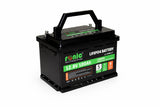 Fii Rulotist LiFePO4 underseat battery 12.8V 100Ah with Bluetooth and LTC features, model RONIC HX12100D-100, in a vehicle compartment