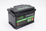 Fii Rulotist LiFePO4 12.8V 100Ah underseat battery with Bluetooth and LTCP functions, model RONIC HX12100D-100, in a secure case