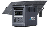 Portable 2000W LiFePO4 current station ABOK Ark2000, compact power bank with digital display and multiple output ports.