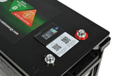Fii Rulotist LiFePO4 12.8V 300Ah battery with Bluetooth, auto-heating, and compact design for RV and marine use.