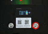 Fii Rulotist LiFePO4 12.8V 300Ah battery with Bluetooth and auto-heating, shown in a detailed close-up image.