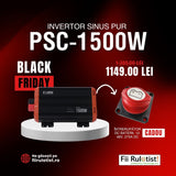 INVERTOR SINUS PUR PSC-1500W + CADOU Intrerupator DC baterii, 12-48V, 275A DC