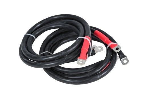 Set 2 Cabluri Conectare Acumulatori – 50mm², 100cm lungime, cu Papuci Cupru de 50/8 mm